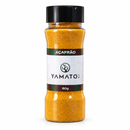 Açafrão Yamato 80 g em pote com tampa preta, fundo branco