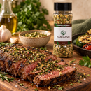 Chimichurri Yamato — 55 g: sugestão de uso culinário com frasco Yamato ao fundo
