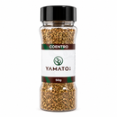 Coentro Yamato 50 g em pote com tampa preta, fundo branco