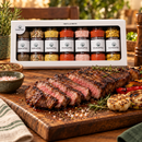 Kit Presente Yamato — 7 Temperos | Seleção Churrasco: caixa de sete temperos Yamato em uma cena culinária