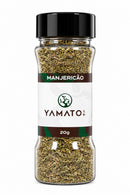 Manjericão Yamato 20 g em pote com tampa preta, fundo branco