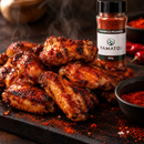 Páprica Picante Yamato — 90 g: sugestão de uso culinário com frasco Yamato ao fundo