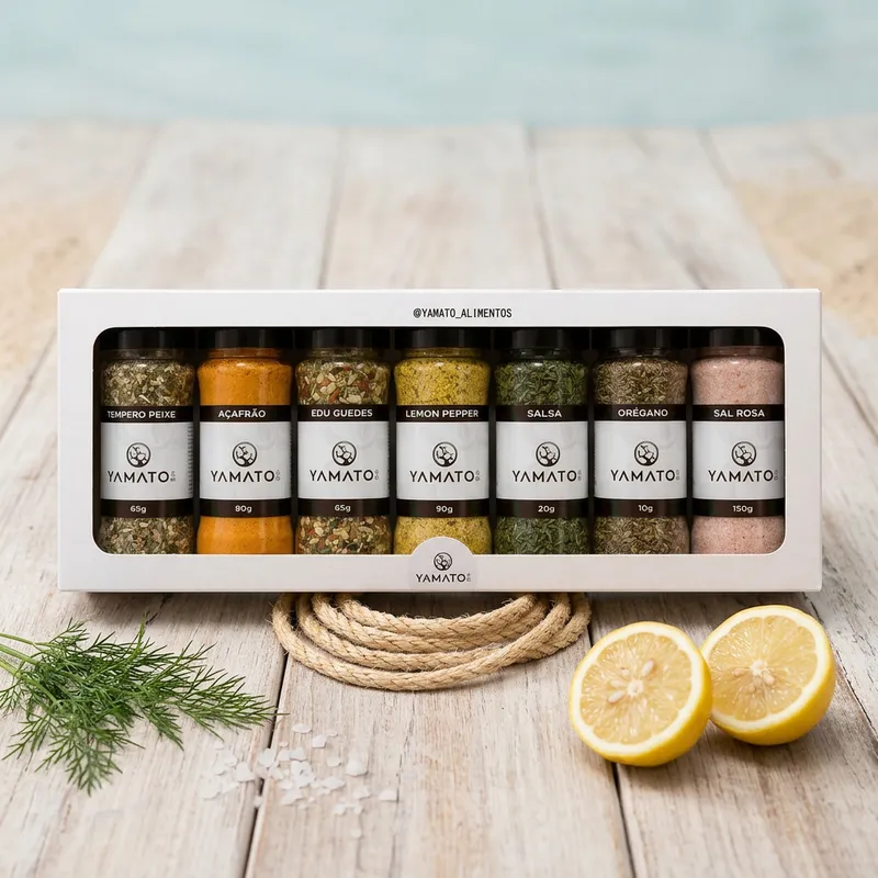 Kit Kit Sabor do Mar Yamato com 7 temperos naturais sem glutamato